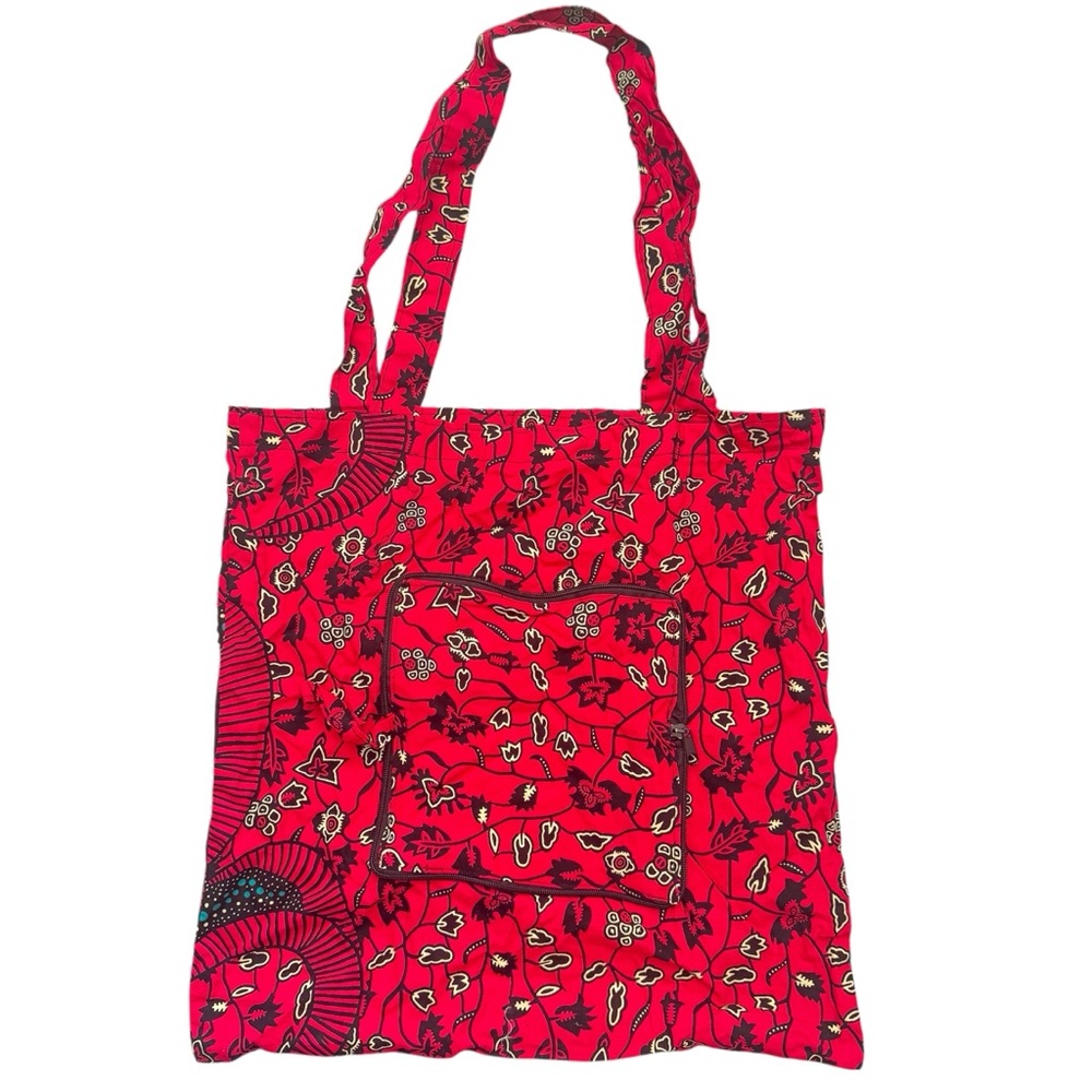 Magenta Floral Cotton Tote Bag